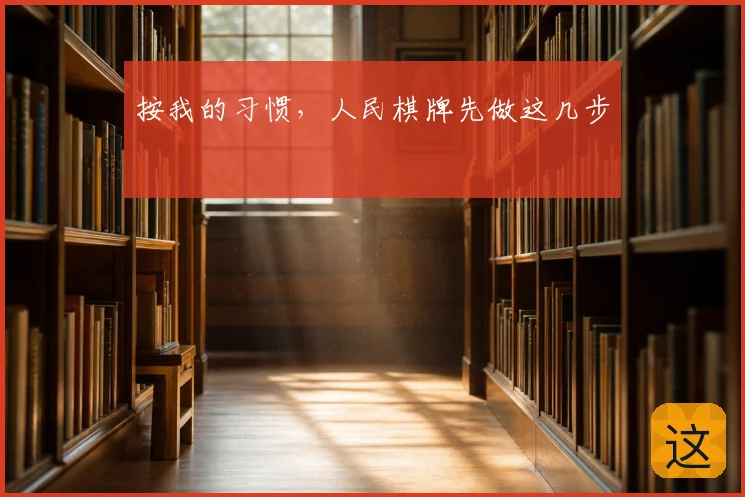 按我的习惯，人民棋牌先做这几步